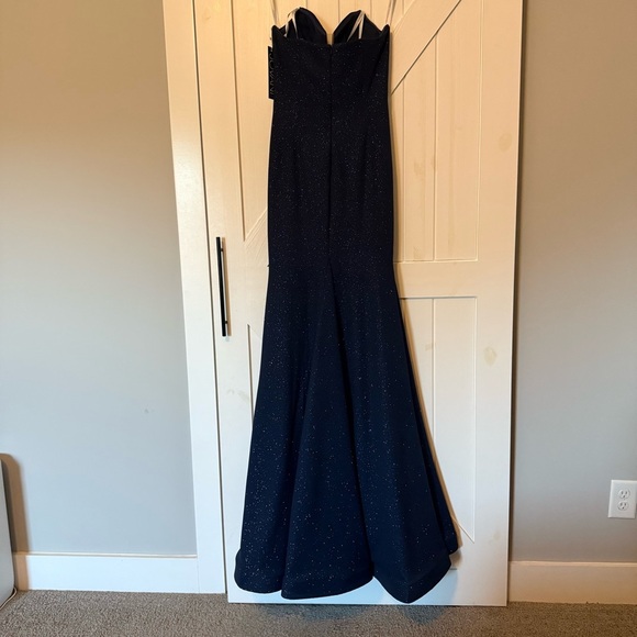 Elegant Strapless Navy Blue Dress - Picture 6 of 8
